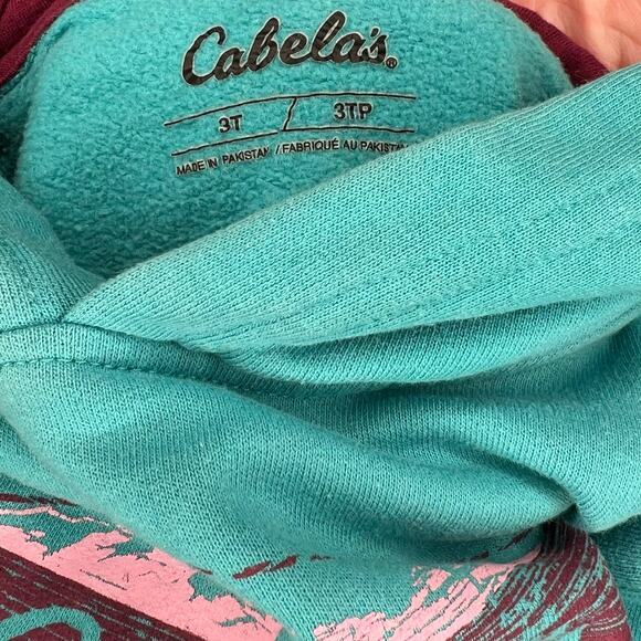 Cabela’s girls’ teal & purple pullover hoodie Size 3T - Picture 4 of 5